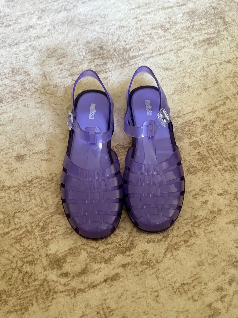 Melissa Possession Lucid Jelly Flat Closed Toe Sandals 8 Purple - Picture 2 of 6